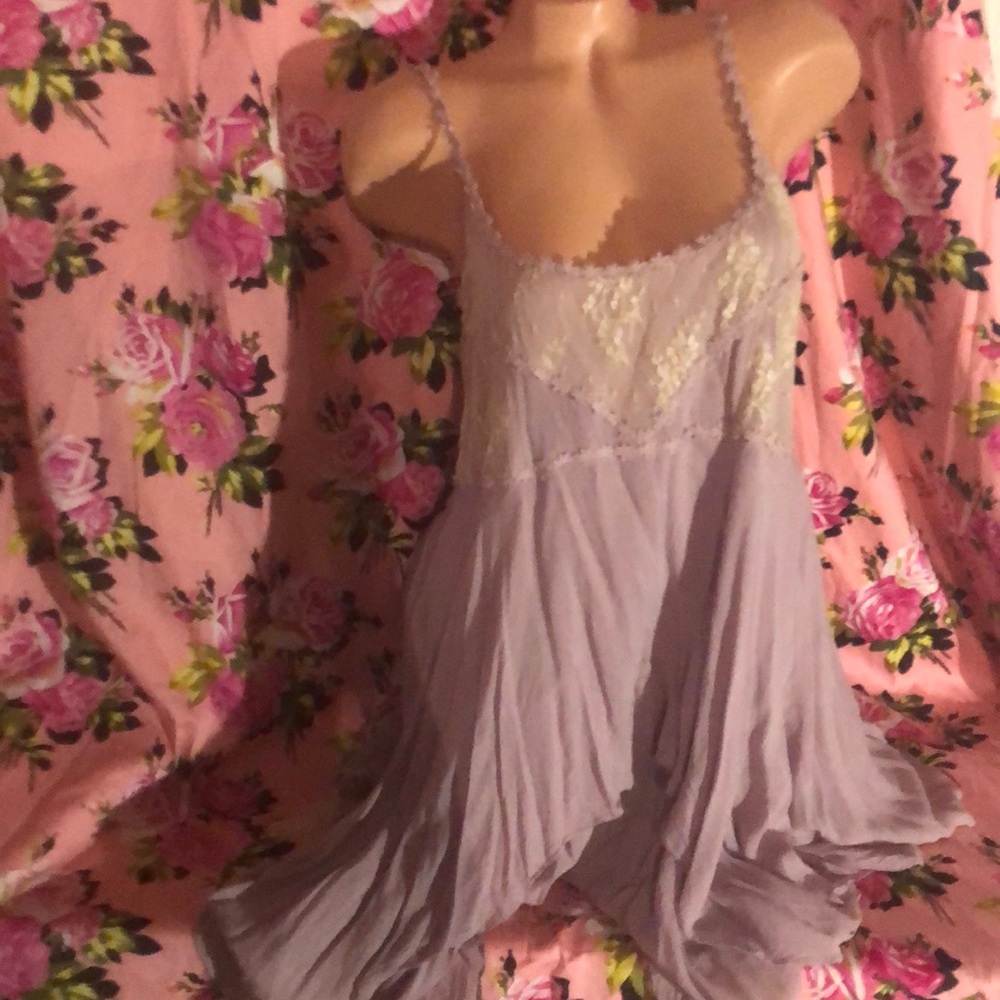 Free people lavender dress fairy lace floral gypsy